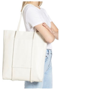 Rag & Bone Large Leather Passport Tote in Antique White